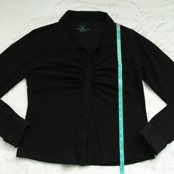 New Without Tags Black Patagonia Cotton Collared Button Down Top, size large - Picture 3 of 5